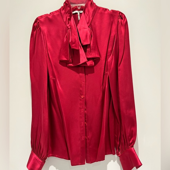 💖 Stunning pure silk blouse / shirt with unique details and rich colour - Picture 7 of 9